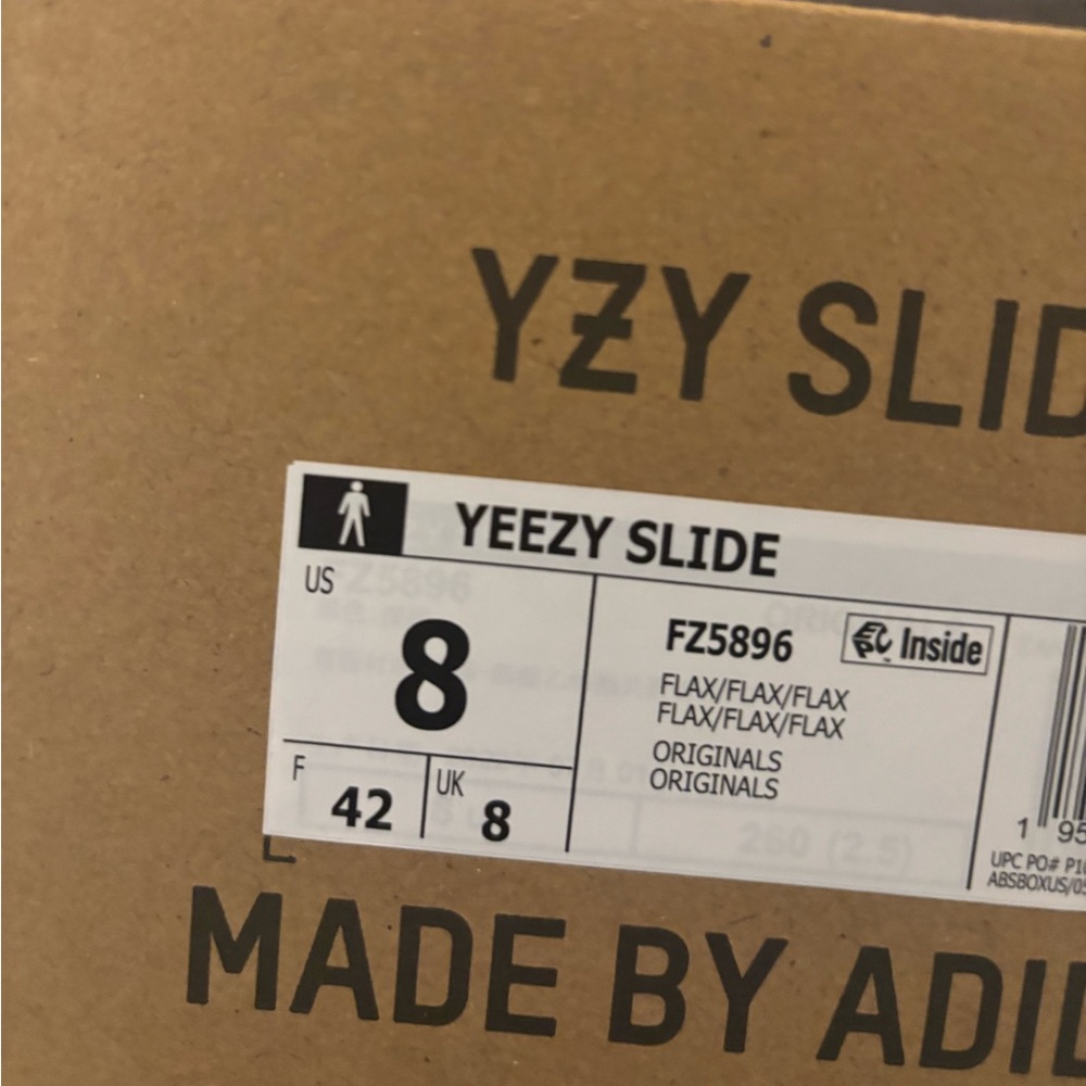 Authentic Yeezy slides Flax Sz 8-Excellent! with Box! - Picture 12 of 15